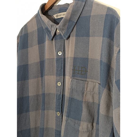 Harley-Davidson Shirt Mens 3XL Plaid Short Sleeve Biker Hog Flannel - Picture 5 of 9